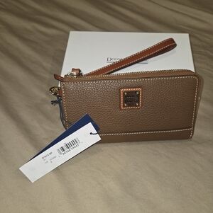 Dooney & Bourke Pebble Grain Folded Zip Wristlet Wallet